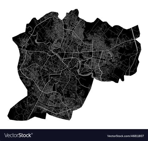 Lucknow map detailed black map of lucknow city Vector Image