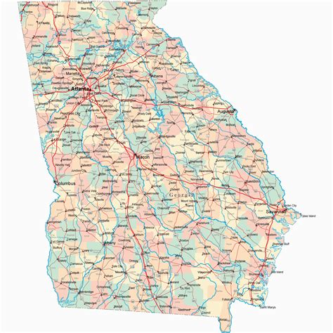 Road Map Of Alabama And Georgia - Maping Resources