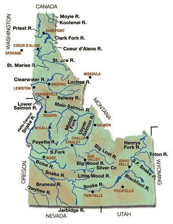 Map Of Idaho Rivers And Lakes | Fishing Idaho Rivers & Lakes | Idaho! Fly Fishing! | Pinterest ...