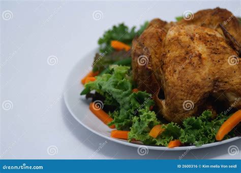 Roast Chicken Lettuce Carrots Picture. Image: 2600316