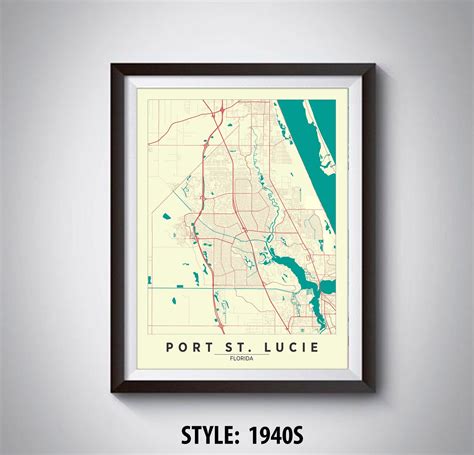 Map of Port St. Lucie FL Port St. Lucie Map Port St. | Etsy