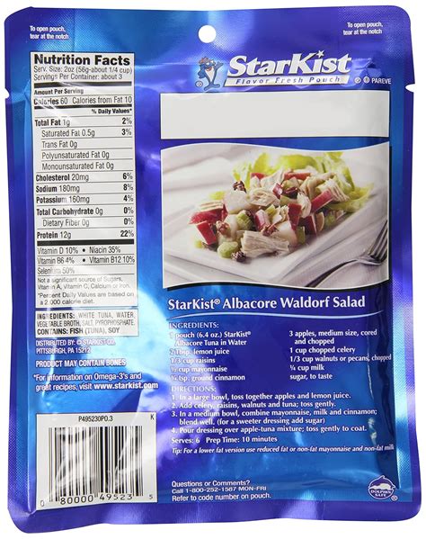 Starkist Tuna Nutrition Label - Juleteagyd