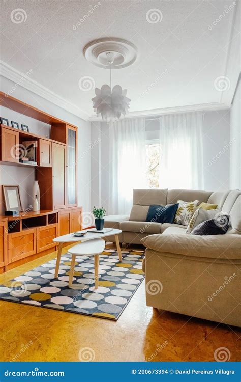 Interior of a Living Room with Corner Sofa Stock Photo - Image of vase ...