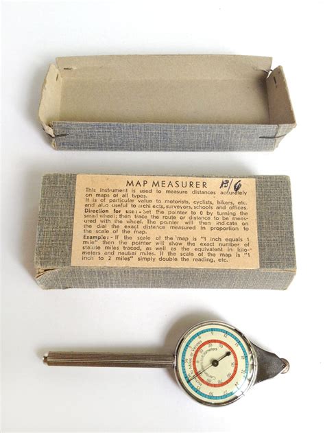 Map measurer vintage drafting tool for miles kilometers and | Etsy