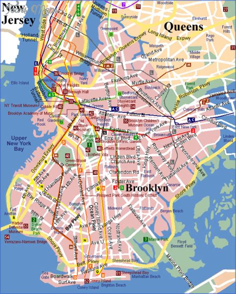 Brooklyn New York map neighborhoods - ToursMaps.com