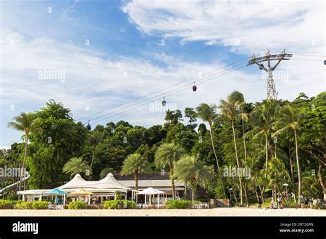 Restaurant and cable car, Sentosa Island, Singapore Stock Photo - Alamy