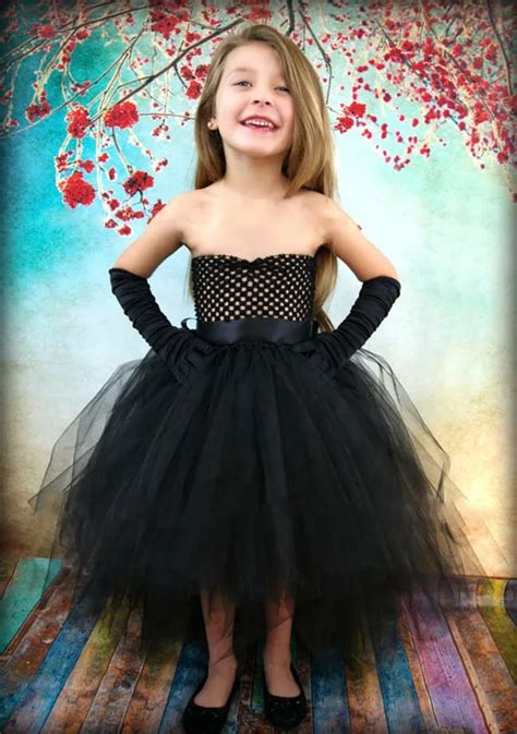 Halloween Girls Dress Princess Summer Kids Tutu Dress for Girls Black Casual Flower Girls ...