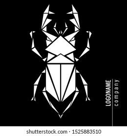 Vector Beetle Black White Graphics Geometric Stock Vector (Royalty Free ...