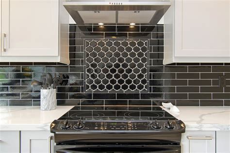 Black Subway Tile | Black subway tiles, Black tiles kitchen, Kitchen tiles design