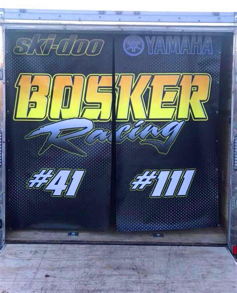 Custom Race Team Racing Enclosed Trailer Rear Door Vinyl Curtains | eBay