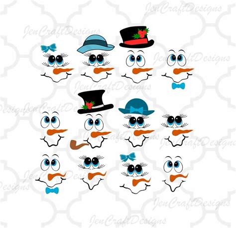 Snowman svg, Snowman face SVG Snowmen SVG lady & man face boy Girl ...