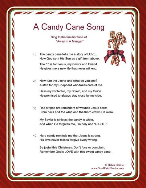 Candy Cane Legend Song - PDF #christmas Christmas Program, Christmas Poems, Meaning Of Christmas ...