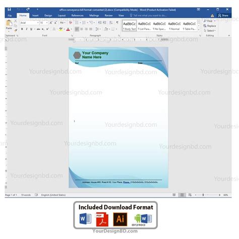 Business PAD design – Editable Microsoft word- docx, Adobe illustrator ...