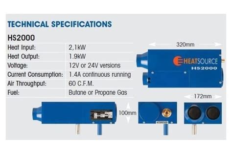 Propex HS2000 Gas Heater Kit, Single Outlet, Gas Only 2Kwatt - Digital Control Panel - Campervan ...