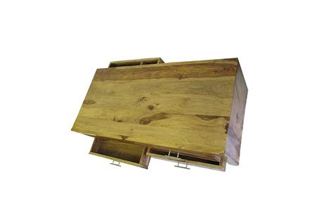 Two Tone Coffee Table with Drawers at Both Sides - woodkatouch