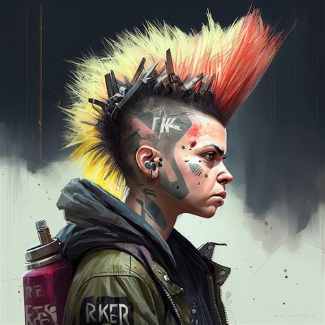 Premium Photo | Punk with a multicolored mohawk Punk rock music grunge anarchy freedom of ...