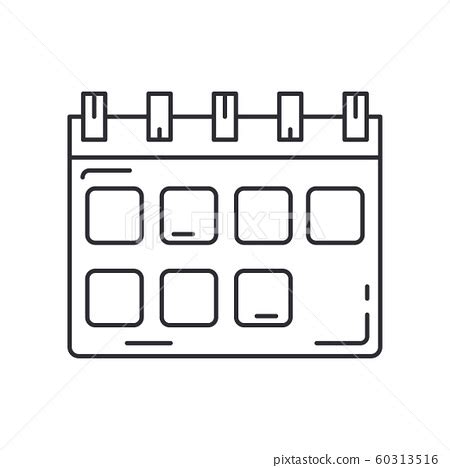 Line business calendar with daily remark icon.... - Stock Illustration [60313516] - PIXTA