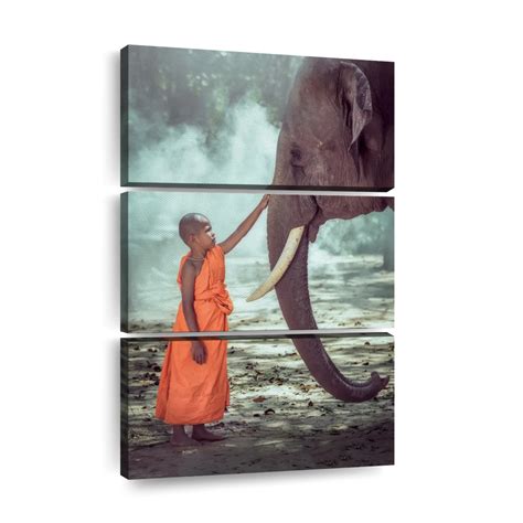 Young Monk And Elephant Wall Art | Photography