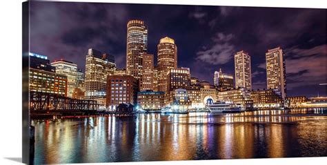 Boston City Skyline at Night | Great Big Canvas