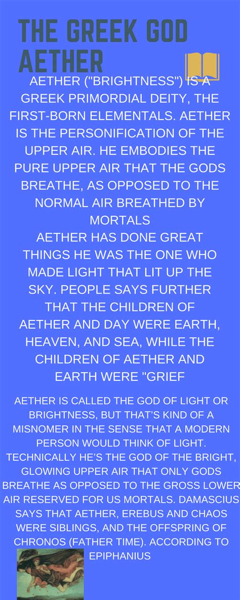 the greek god Aether Aether ("brightness") is a Greek primordial de ...