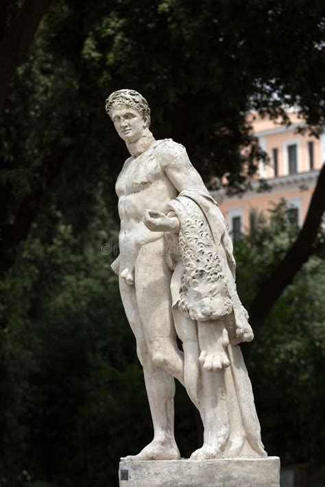 Marble Statues in Villa Borghese, Public Park in Rome Stock Photo - Image of architecture ...