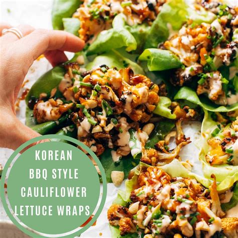 Korean BBQ Style Cauliflower Lettuce Wraps