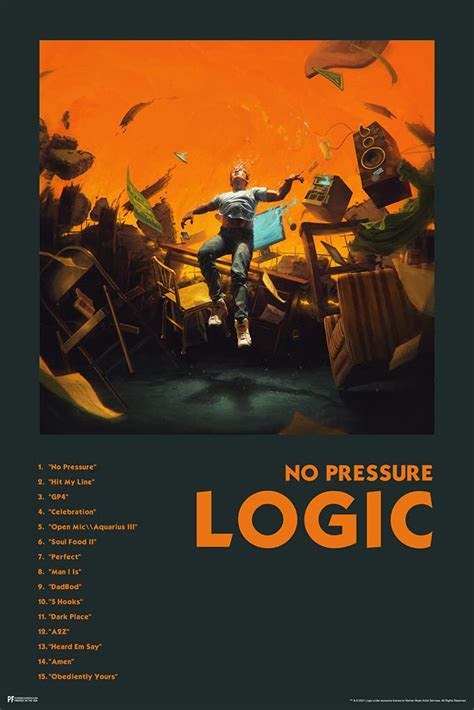 Buy Logic Merch No Pressure Album Cover Art Track List Rap Posters ...