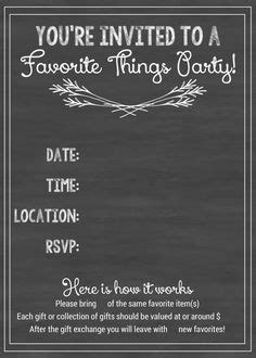 How to host a Favorite things party including free Facebook invite, printable invitations and ...