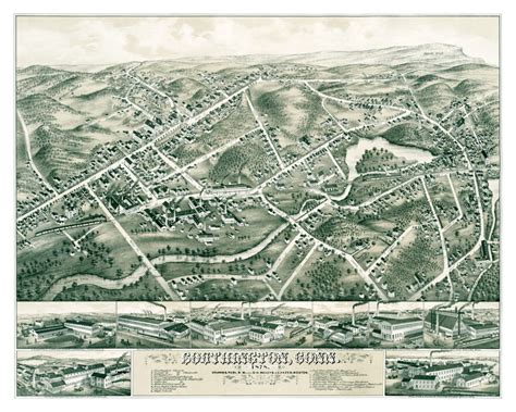 Beautifully restored map of Southington, CT from 1878 - CT Restored