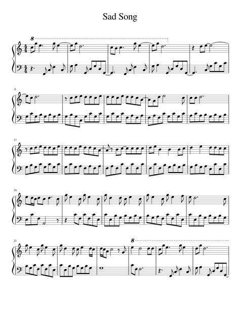 Sad Song Sheet music for Piano | Download free in PDF or MIDI | Musescore.com