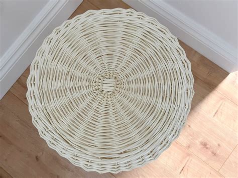 Wicker Stool Eco White Stool Chair Natural Wicker Gift for - Etsy