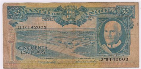 Angola / Portuguese - 50 Escudos 1962 used currency note - KB Coins & Currencies