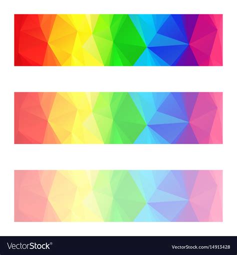 Full spectrum color rainbow strip banners Vector Image