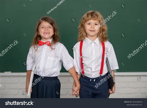 Friendly Classmates School Uniform Lesson Schoolkids Stock Photo ...