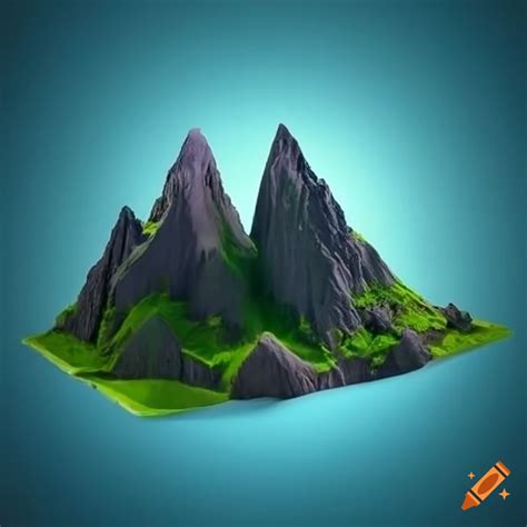 3d model of a mountain on Craiyon
