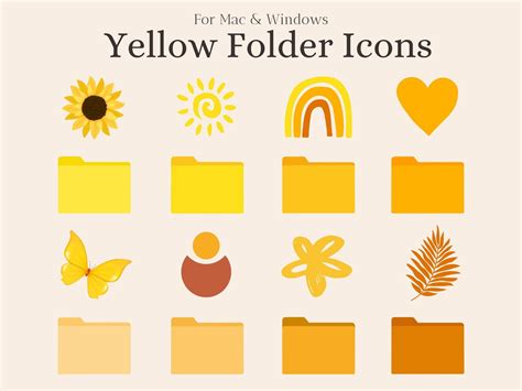 Yellow Desktop Folder Icons Aesthetic MacBook Folder Icons - Etsy UK