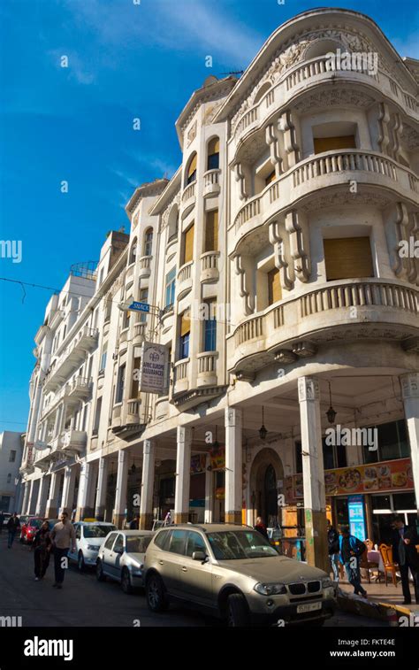 French Colonial architecture, Rue Colbert, Casablanca, Morocco Stock ...