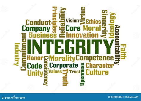 Integrity Word Cloud stock illustration. Illustration of ideology - 142395494