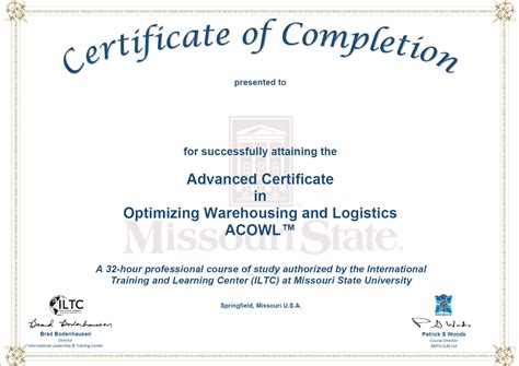 Advanced Certificate in Optimizing Warehousing and Logistics: ACOWL™ • BMTG (UK) Ltd ...