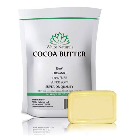 Organic Raw Cocoa Butter 1 lb, Unrefined, Pure, Natural, Food Grade, Perfect For Skin Care ...