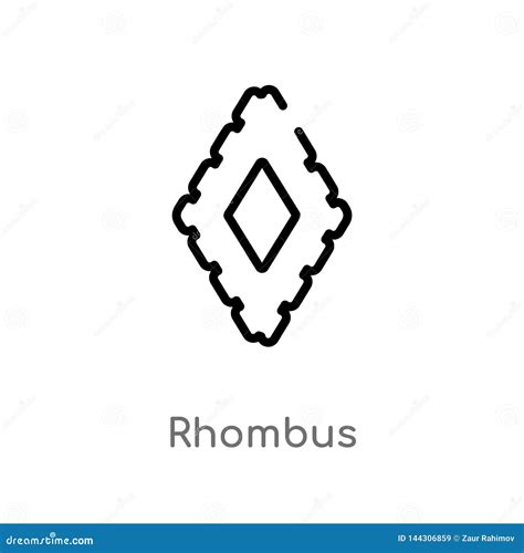 Outline Rhombus Vector Icon. Isolated Black Simple Line Element Illustration from Geometry ...