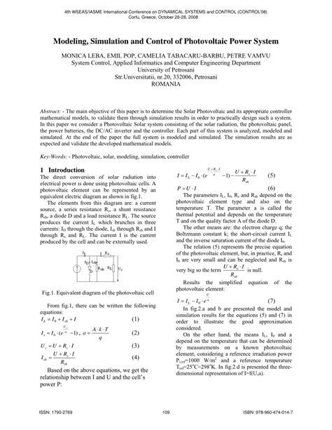 (PDF) Modeling, simulation and control of photovoltaic power system