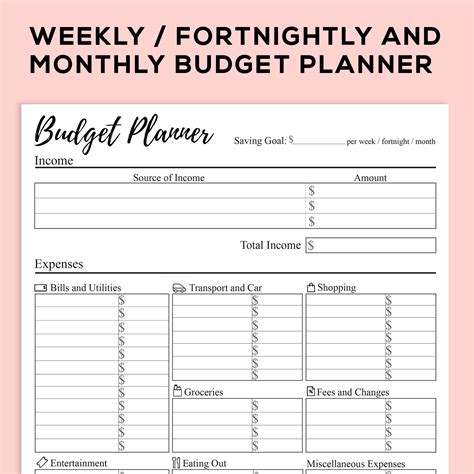 Planificateur de budget imprimable pour une utilisation - Etsy France