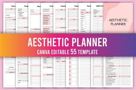 Editable Aesthetic Planner Canva KDP Graphic by NR Creative Shop · Creative Fabrica