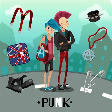 Punk Subculture Composition 480679 Vector Art at Vecteezy