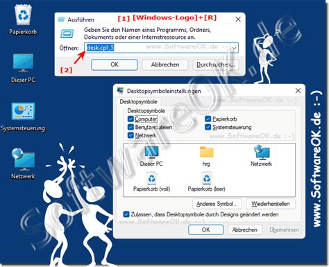 Anpassen welche Desktopsymbole unter Windows 11 angezeigt werden!