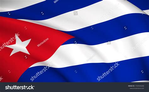 Cuba National Flag Cuban Flag Waving Stock Illustration 1704593200 ...