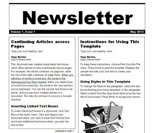 Newsletter Template | Word Newsletter Template » Template Haven