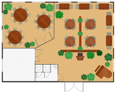 Restaurant Floor Plan | Restaurant Layouts | IDEF0 Visio | Visio Restaurant