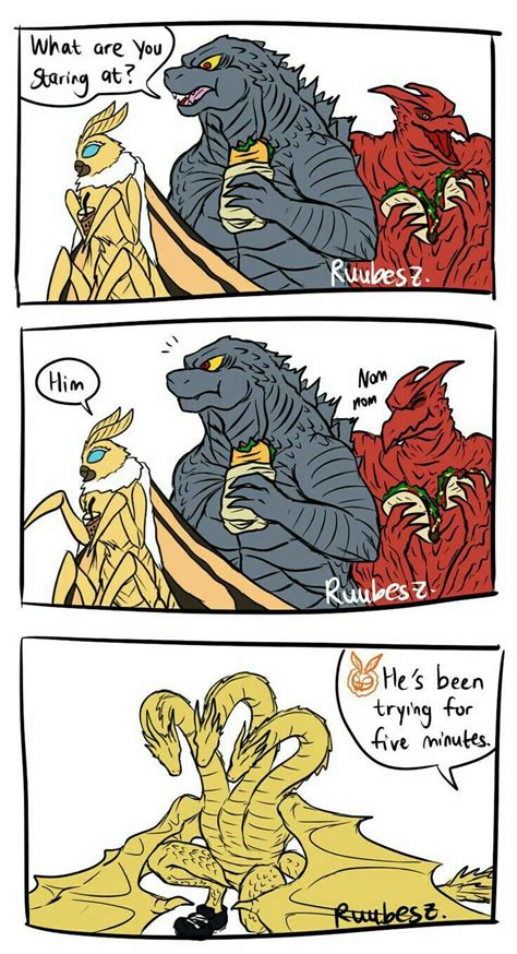 imagenes de ghidorah (ni,ichi y kevin) | Godzilla funny, Godzilla, Godzilla comics